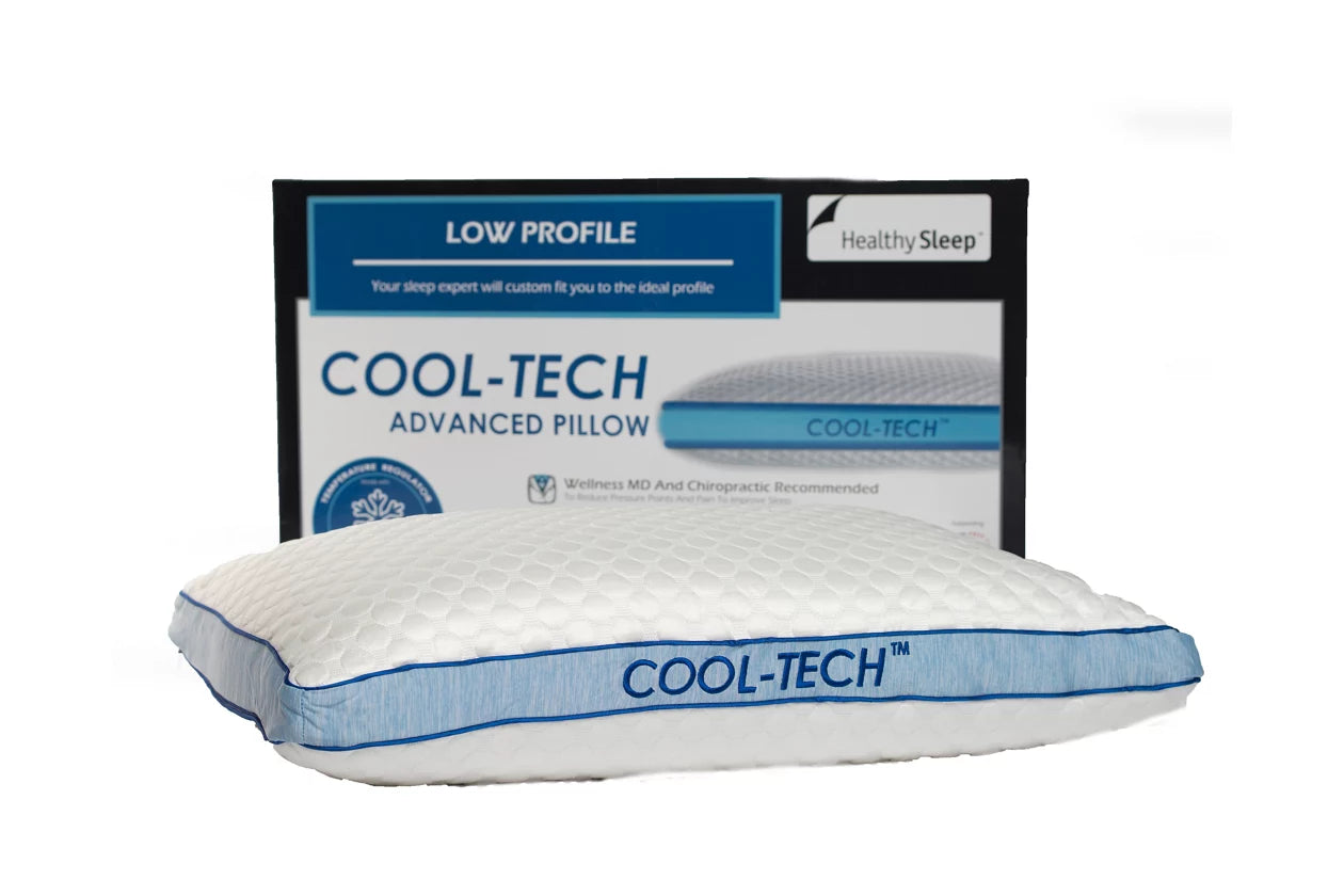 cooling pillow memory foam cool tech low profile