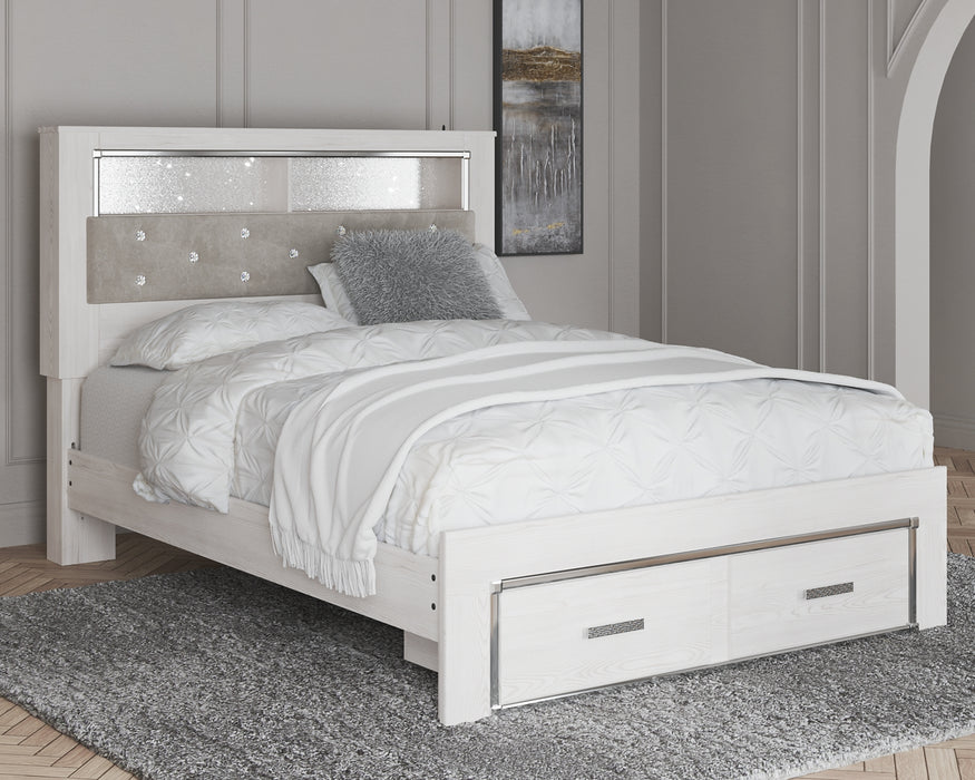 Altyra  Upholstered Bookcase Bed With Storage